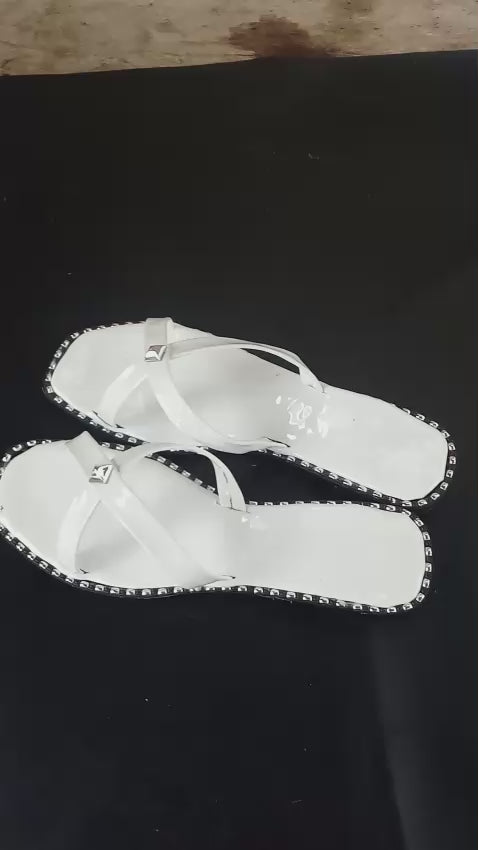 white sandals