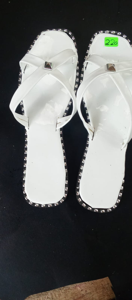 white sandals
